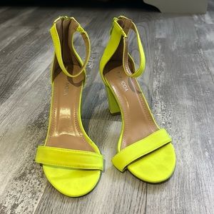 Top Moda Neon Green Chunky Heels